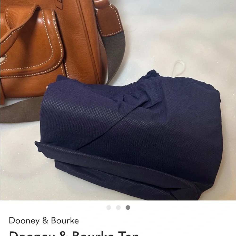 Dooney & Bourke Brown Leather Briefcase with dust bag. Crossbody bag. #127